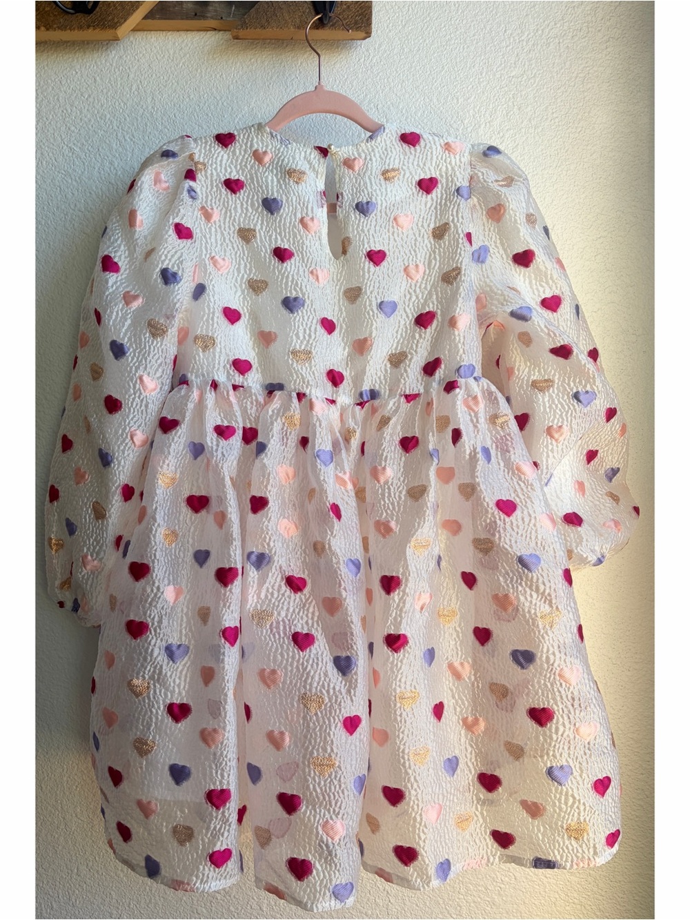 SOLD Sister Jane Irina Heart Embroidered Jacquard Mini Babydoll Dress XS - Picture 3 of 7